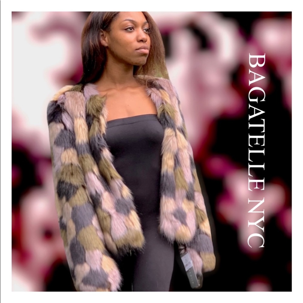 Just In NWT Bagatelle Multi Faux Fur Short Coat